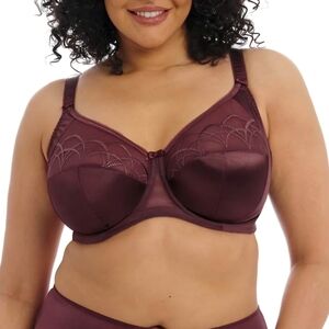 Elomi Cate Satin & Lace Full Cup Underwire Banded Bra Burgundy #4030